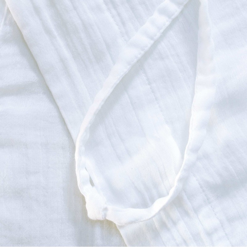 Vente White cotton gauze curtain with knobs 140X270 CM
