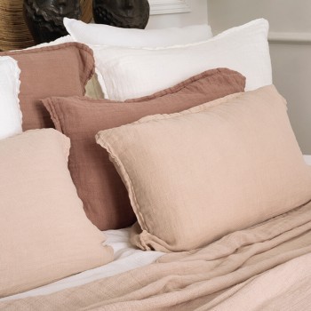 Gaspard bedspread waffle linen nude