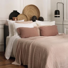 Gaspard bedspread waffle linen nude