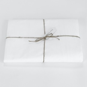 Drap housse en percale de coton blanc 200 fils/cm²