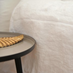 White washed linen comforter cover