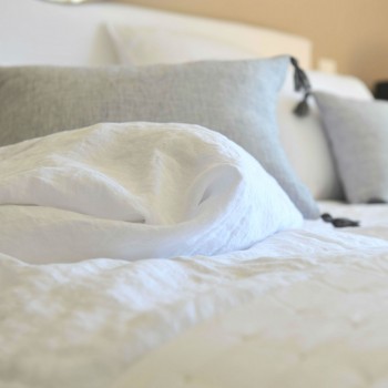 White washed linen comforter cover