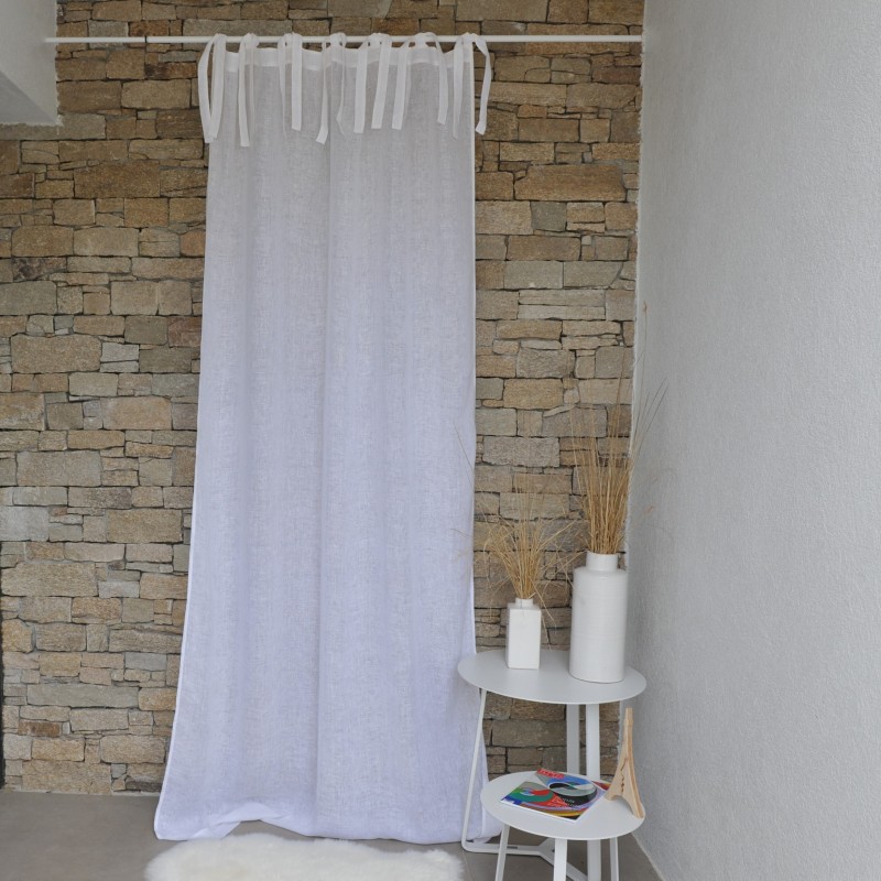 White linen gauze curtain