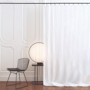 White embossed Capri linen curtain 137X270 CM