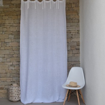 White fine linen gauze curtain