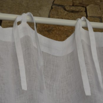 White fine linen gauze curtain