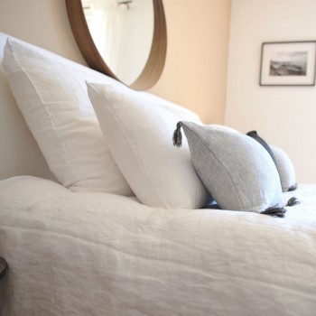 White washed linen pillowcase