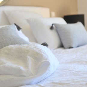 White washed linen pillowcase