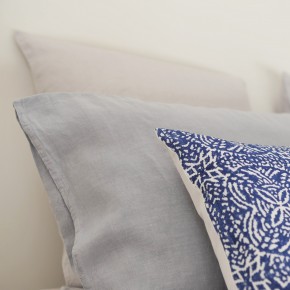 Pebble gray washed linen pillow case