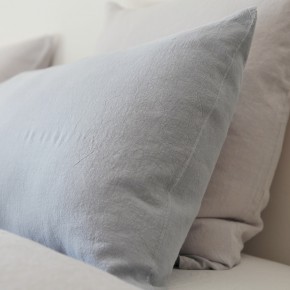 Pebble gray washed linen pillow case