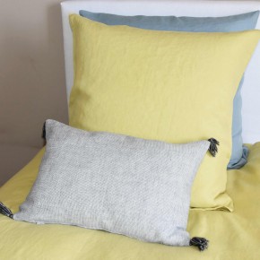 Lima yellow washed linen pillowcases